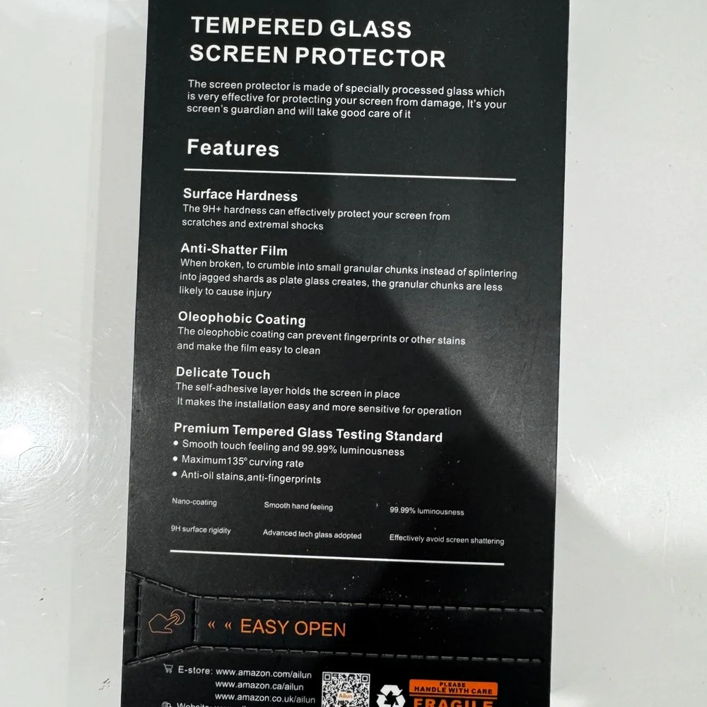 3x Tempered Glass Screen Protector - Black